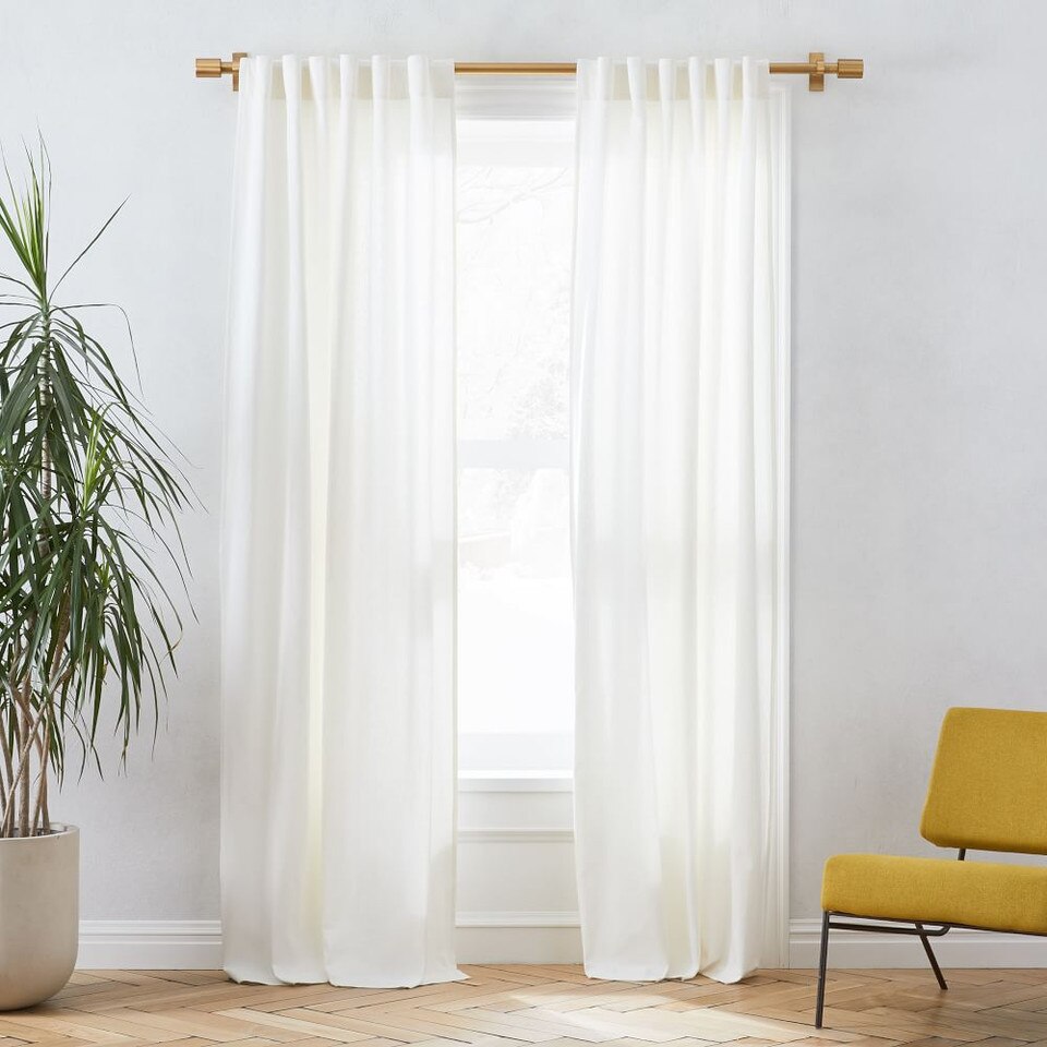 Linen Cotton Curtain Stone White west elm Australia